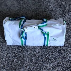Lacoste weekender duffel bag white